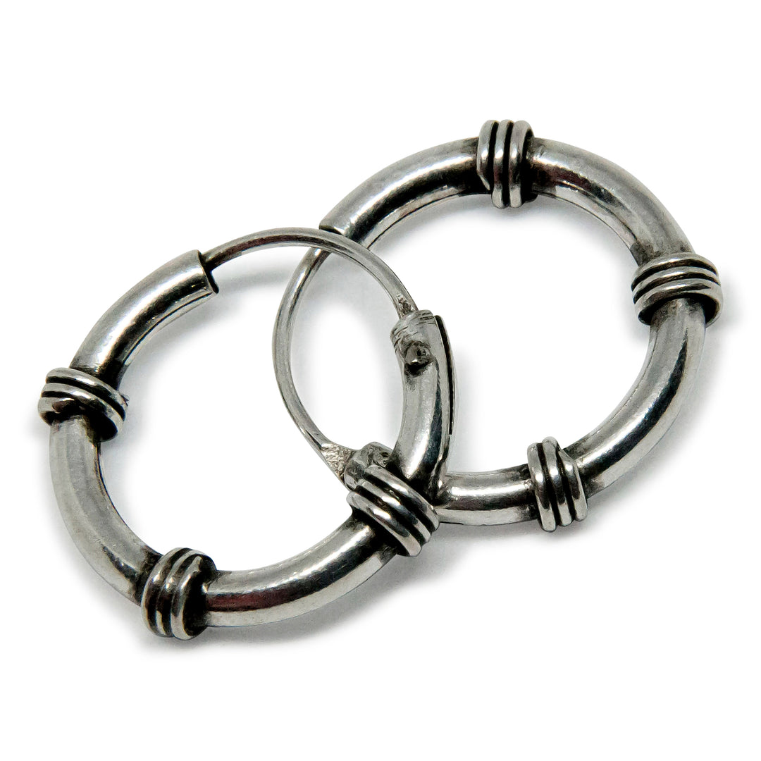 Find Øreringe, hoops med viklinger, sterlingsølv, 14 x 2  mm hos Beadhouse of Copenhagen i dag, med en altid hurtig levering!