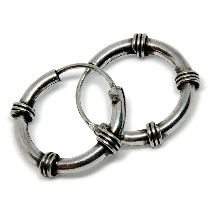 Find Øreringe, hoops med viklinger, sterlingsølv, 14 x 2  mm hos Beadhouse of Copenhagen i dag, med en altid hurtig levering!
