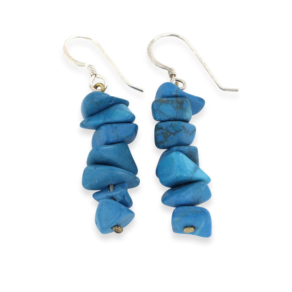 Øreringe, ørekroge howlit chips, sterlingsølv Beadhouse of Copenhagen