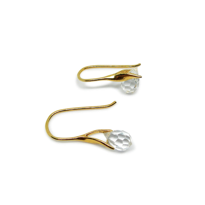 Øreringe med crystal drops, sterlingsølv og forgyldt sterlingsølv Beadhouse of Copenhagen