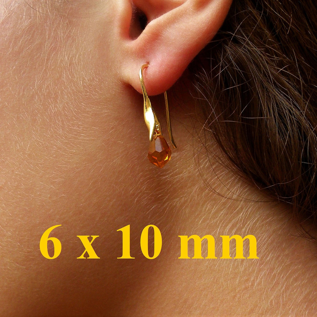 Øreringe med jet ab crystal drops, forgyldt sterlingsølv og sterlingsølv Beadhouse of Copenhagen