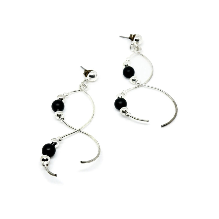 Øreringe, ørestikkere ottetal med perler, forsølvet og forgyldt messing Beadhouse of Copenhagen