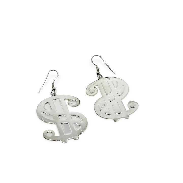 Øreringe, dollartegn, forsølvet og forgyldt messing Beadhouse of Copenhagen