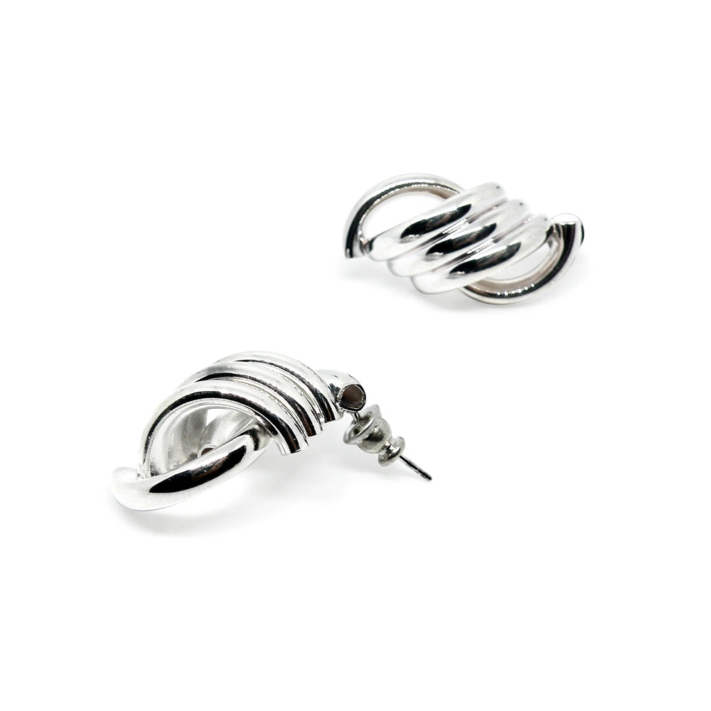 Øreringe, ørestikkere chunky snoning, forsølvet messing Beadhouse of Copenhagen