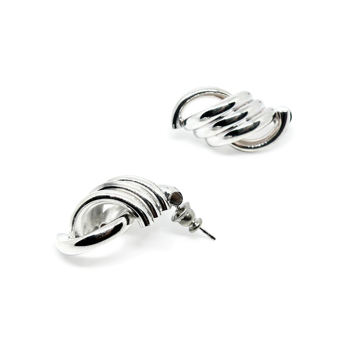 Øreringe, ørestikkere chunky snoning, forsølvet messing Beadhouse of Copenhagen