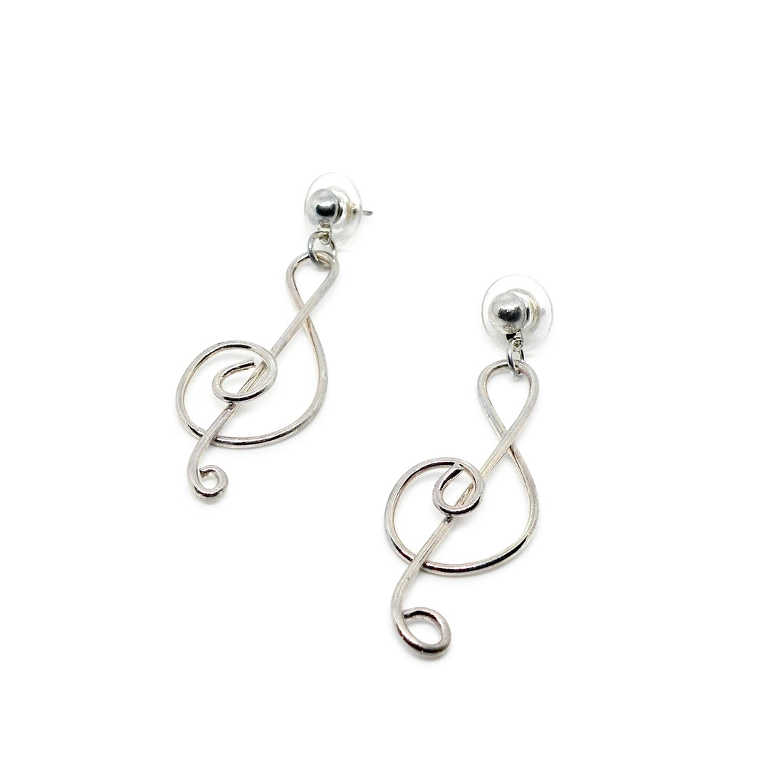 Øreringe, ørestikkere g-nøgle, forsølvet messing Beadhouse of Copenhagen