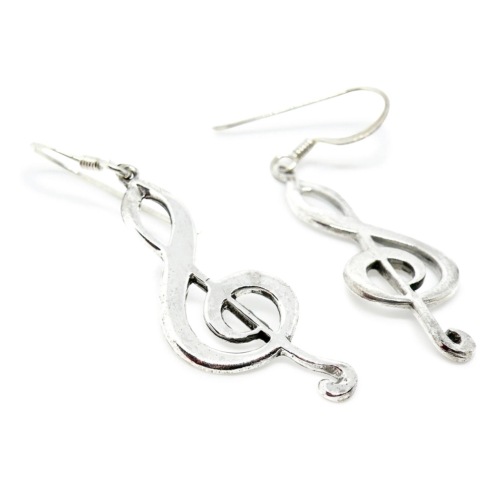 Øreringe, ørekrog g-nøgle, sterlingsølv Beadhouse of Copenhagen