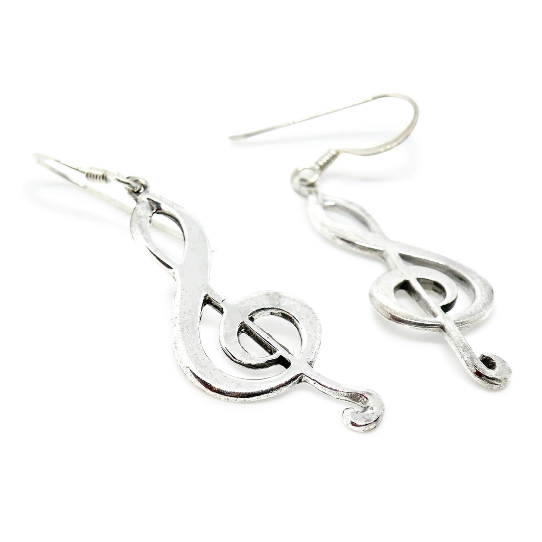 Øreringe, ørekrog g-nøgle, sterlingsølv Beadhouse of Copenhagen