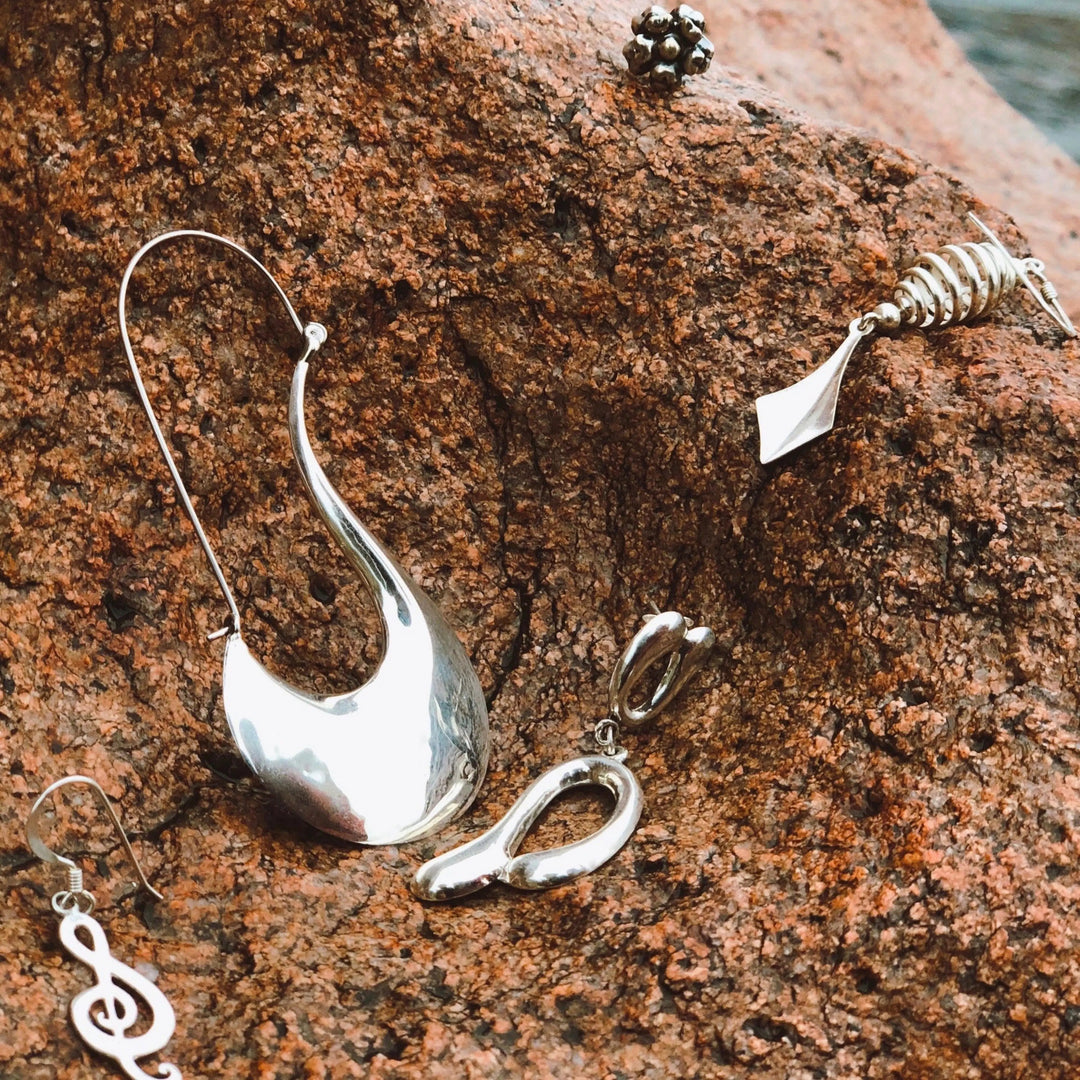 Øreringe, ørekrog g-nøgle, sterlingsølv Beadhouse of Copenhagen