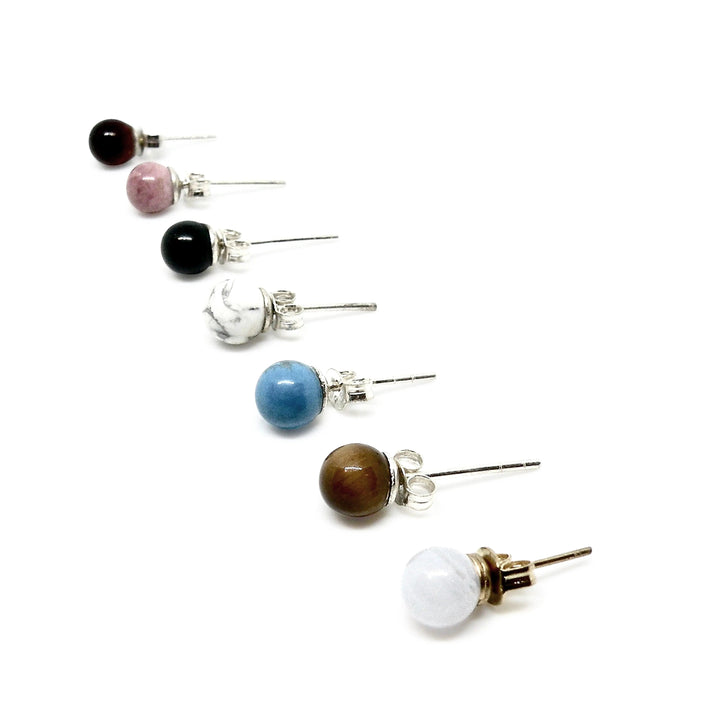 Øreringe, ørestikkere m. smykkesten, sterlingsølv og forgyldt, 6 mm Beadhouse of Copenhagen