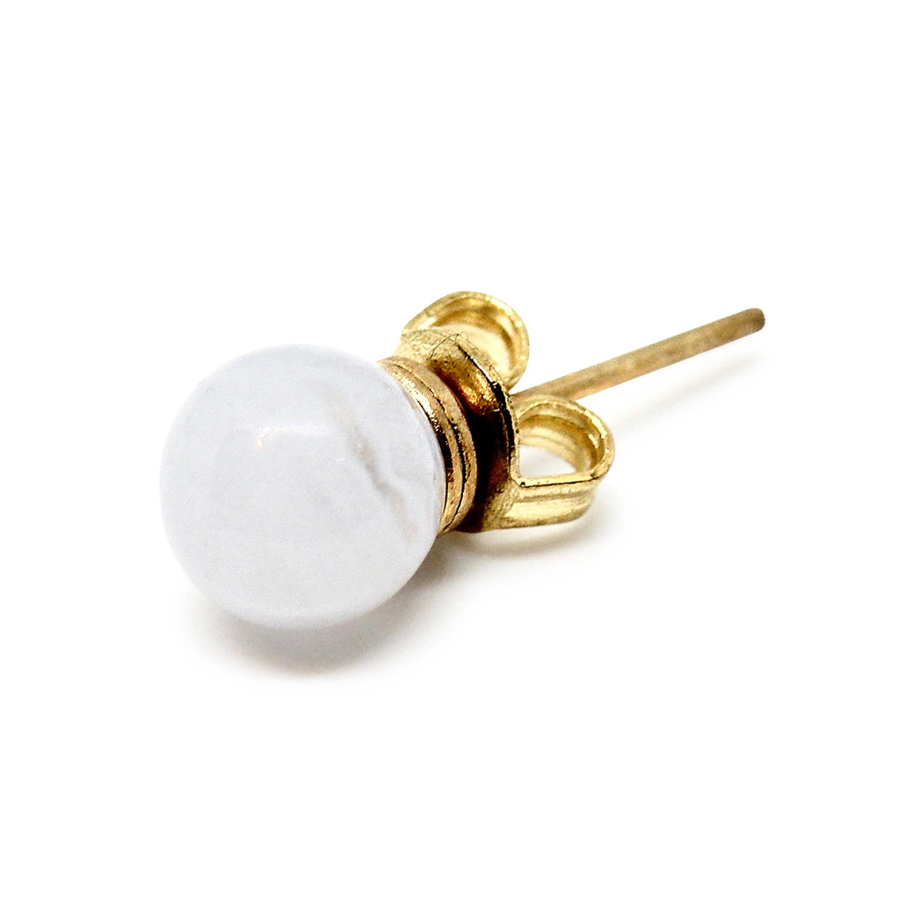 Øreringe, ørestikkere m. smykkesten, sterlingsølv og forgyldt, 6 mm Beadhouse of Copenhagen