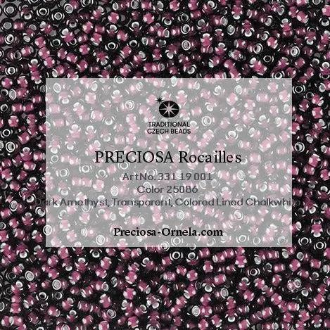 Lilla glasperler, preciosa, whitelined dark amethyst Preciosa