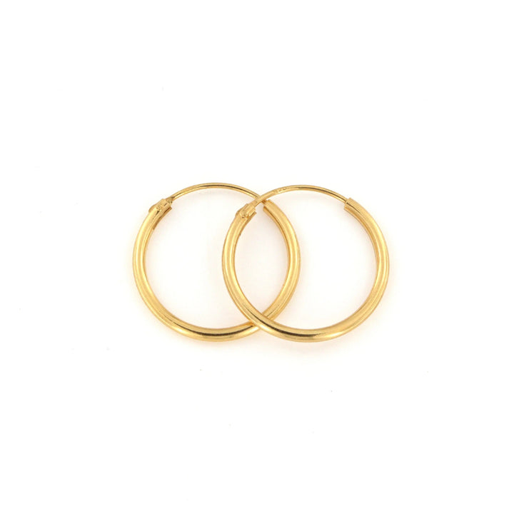 Øreringe, hoops, 18mm, sterlingsølv og forgyldt sterlingsølv BLT