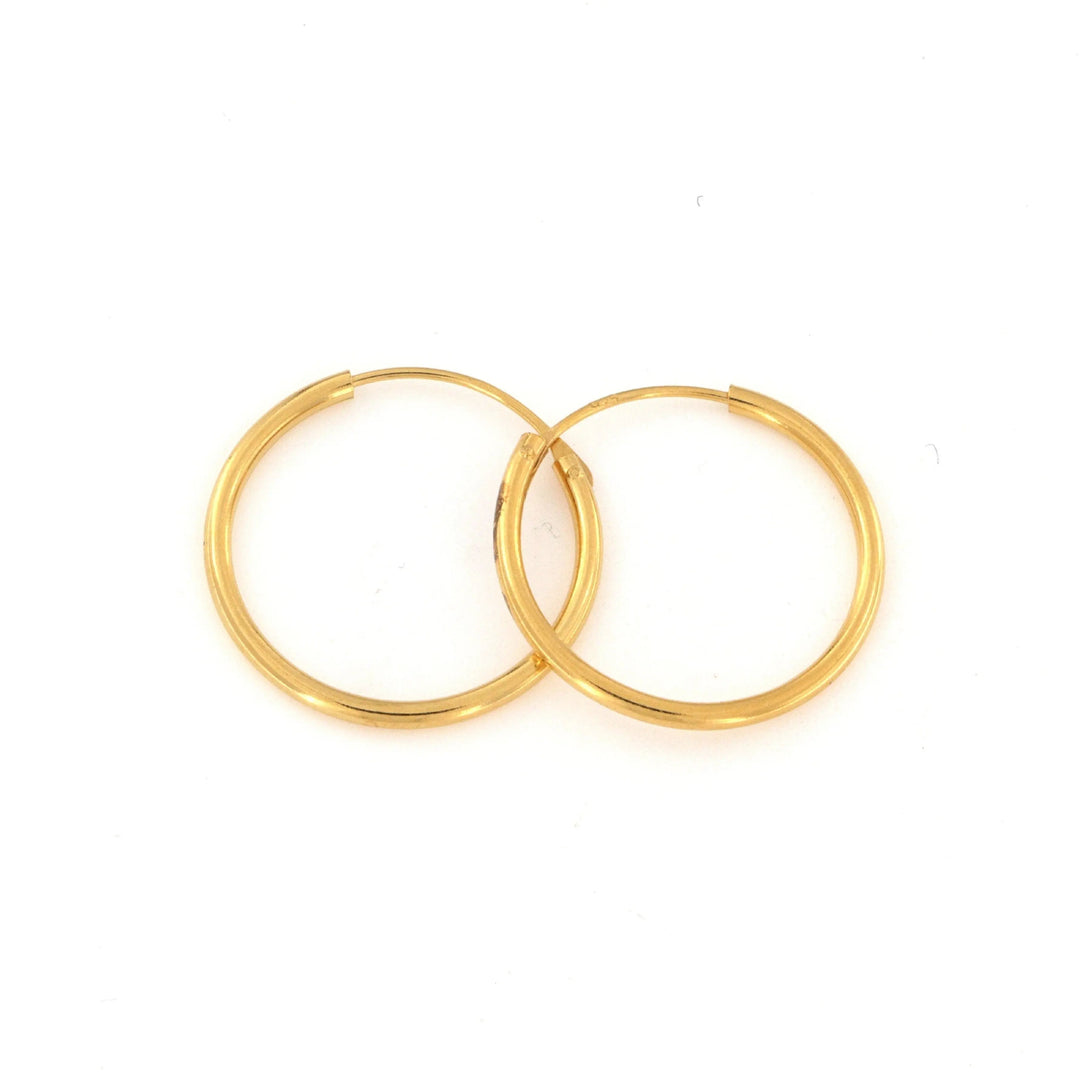 Øreringe, hoops, 20 mm, sterlingsølv og forgyldt sterlingsølv BLT