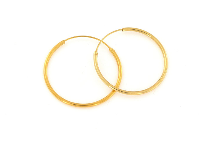 Øreringe, hoops, 30mm, sterlingsølv og forgyldt sterlingsølv BLT