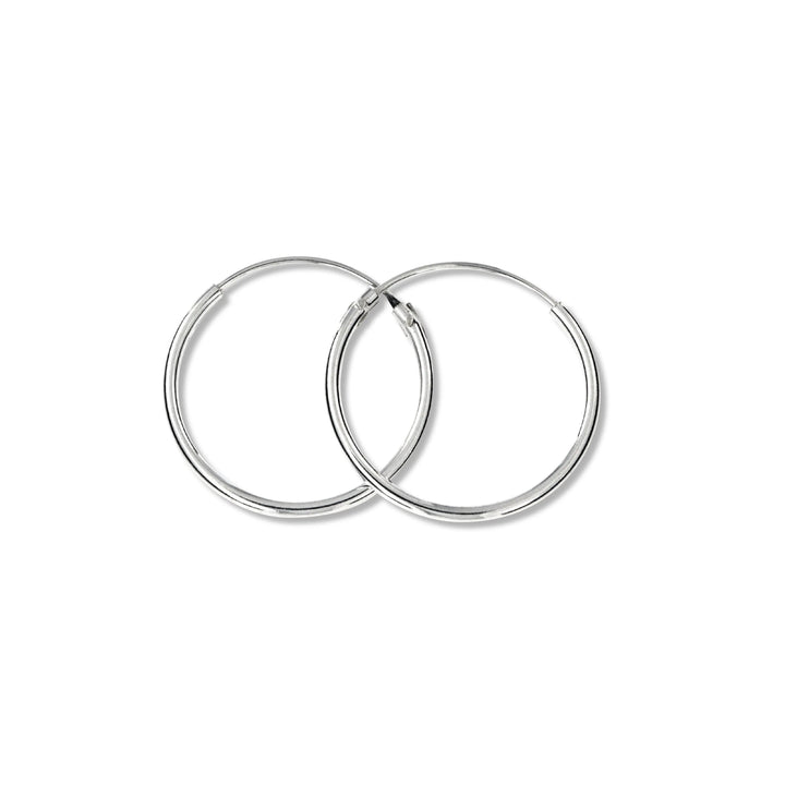 Øreringe, hoops, 18mm, sterlingsølv og forgyldt sterlingsølv BLT