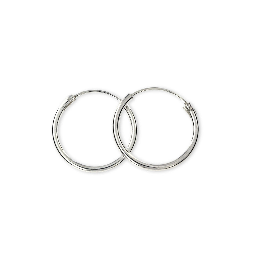 Øreringe, hoops, 18mm, sterlingsølv og forgyldt sterlingsølv BLT