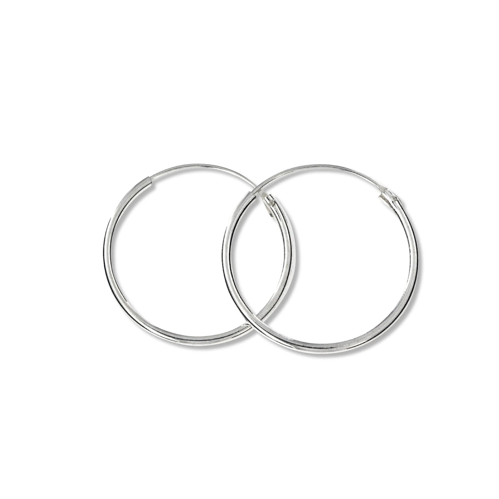 Øreringe, hoops, 20 mm, sterlingsølv og forgyldt sterlingsølv BLT