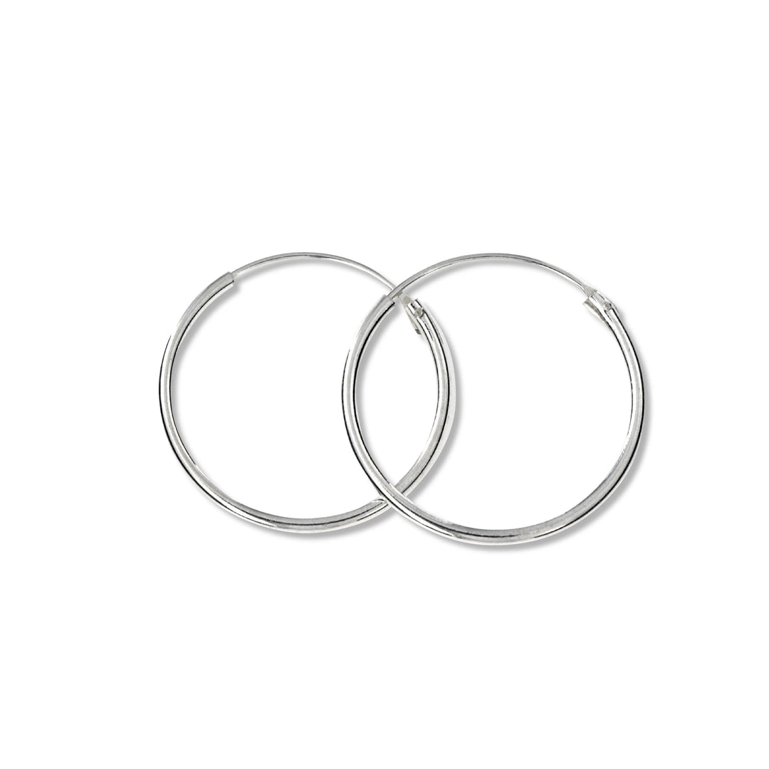 Øreringe, hoops, 20 mm, sterlingsølv og forgyldt sterlingsølv BLT