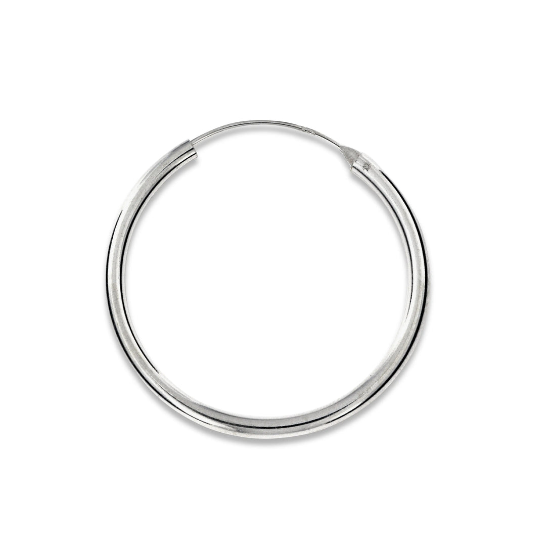 Øreringe, hoops, 40 mm, sterlingsølv og forgyldt sterlingsølv BLT