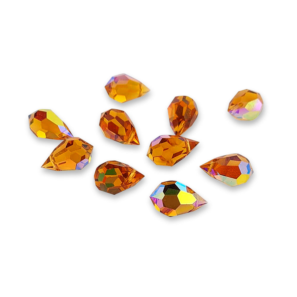 Find Brune glasperler, preciosa crystal drops, topaz ab, 6 x 10 mm hos Beadhouse of Copenhagen i dag, med en altid hurtig levering!