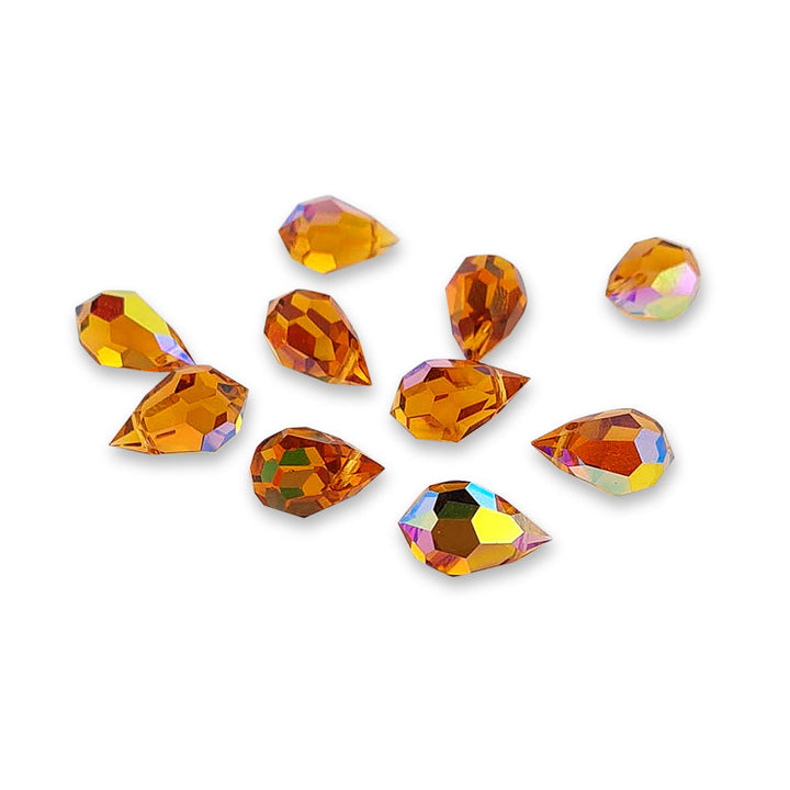 Find Brune glasperler, preciosa crystal drops, topaz ab, 6 x 10 mm hos Beadhouse of Copenhagen i dag, med en altid hurtig levering!
