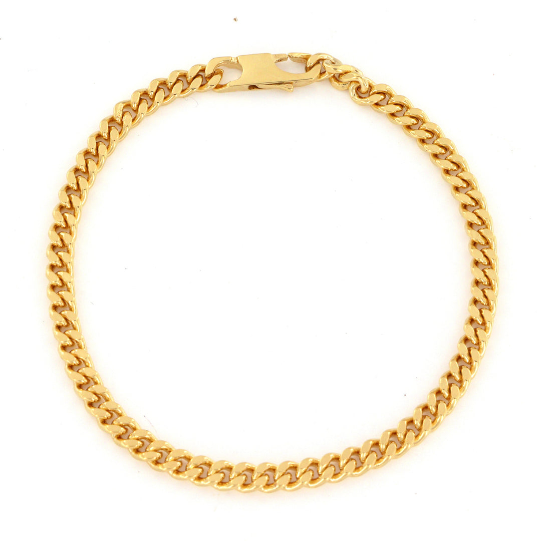 Find Armbånd, panser facet kæde, forgyldt messing, 17-19 cm/3,5 mm hos Beadhouse of Copenhagen i dag, med en altid hurtig levering!