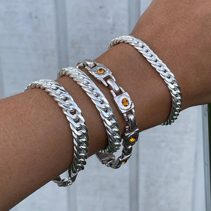 Armbånd, ekstra chunky cuban kæde, sterlingsølv, 17-21 cm/ 7 mm OK silver