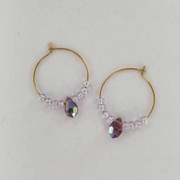 Find Diy kit, øreringe amethyst crystal drops ab, forgyldt messing hos Beadhouse of Copenhagen i dag, med en altid hurtig levering!