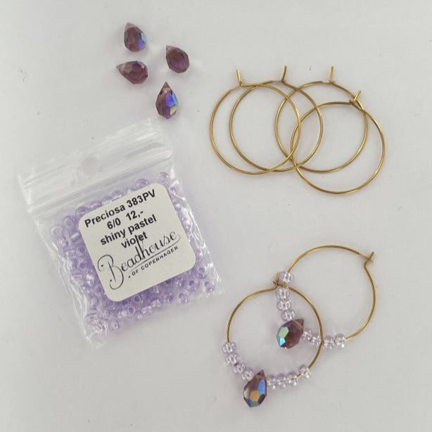 Find Diy kit, øreringe amethyst crystal drops ab, forgyldt messing hos Beadhouse of Copenhagen i dag, med en altid hurtig levering!