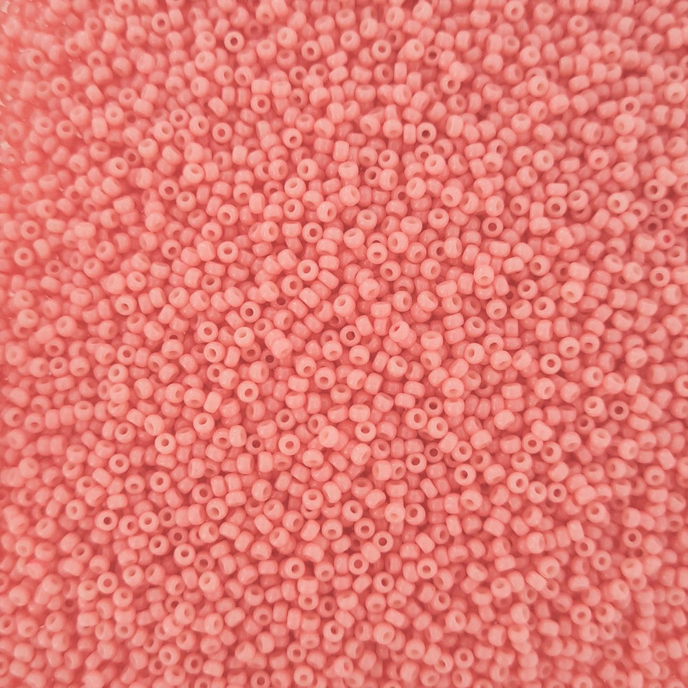 Lyserøde glasperler, miyuki rocailles seed beads, duracoat opaque lychee Krea