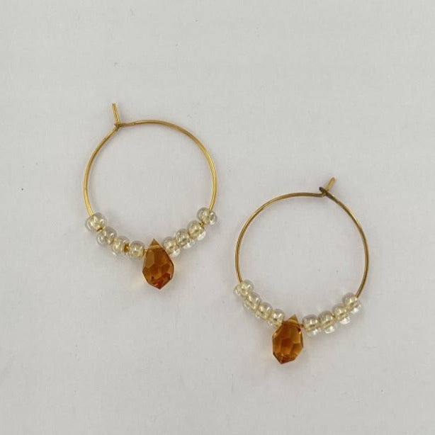 Find Diy kit, øreringe, topaz crystal drop, forgyldt messing hos Beadhouse of Copenhagen i dag, med en altid hurtig levering!