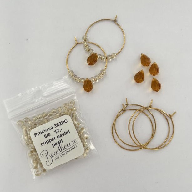 Find Diy kit, øreringe, topaz crystal drop, forgyldt messing hos Beadhouse of Copenhagen i dag, med en altid hurtig levering!
