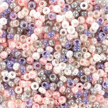 Blandede glasperler, miyuki rocailles seed beads, moonwalk mix Krea